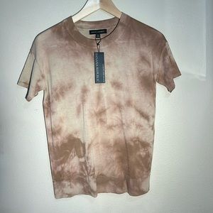 NWT Banana Republic taupe tie-dyed cotton short-sleeved sweater Light weave XS